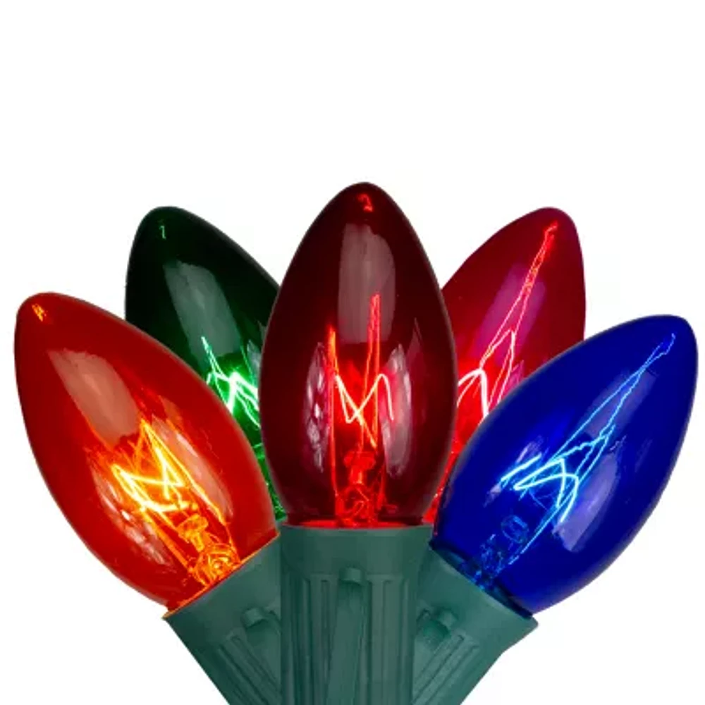 25-Count Multi-Color Transparent C9 Christmas Light Set 24ft Green Wire