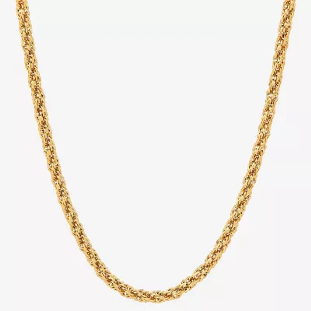 Unisex Adult 10K Gold 18 Inch Rope Chain Necklace