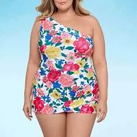 Liz Claiborne Floral Swim Dress Plus