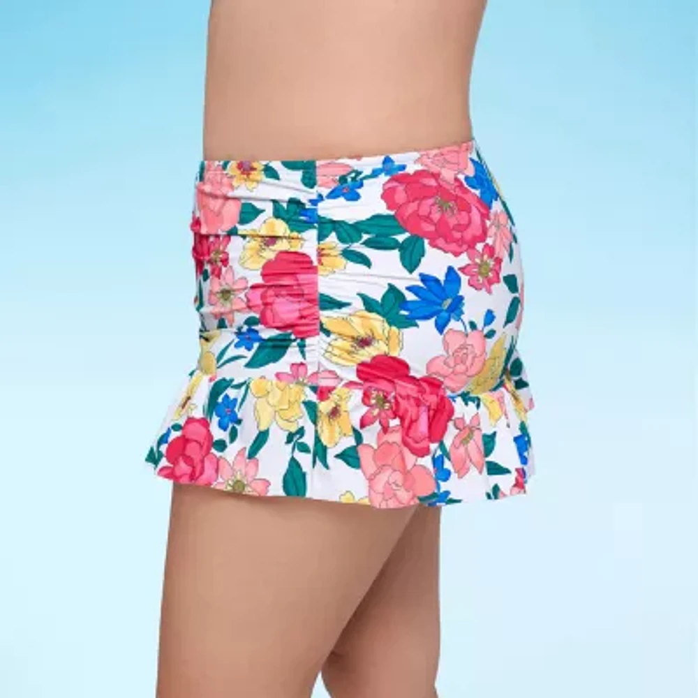 Liz Claiborne Womens Floral Plus Swim Skirt