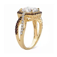DiamonArt® Womens 3 CT. T.W. White Cubic Zirconia 14K Gold Over Silver Square Engagement Ring