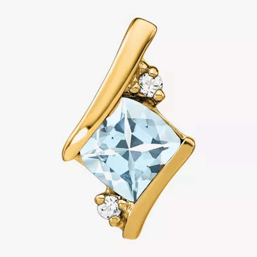 Gemstone Diamond Accent 10K Gold Pendant