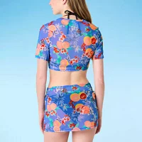 Decree Floral Swimsuit Cover-Up Tops Juniors