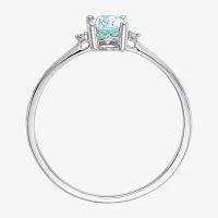 Gemstone Diamond Accent 10K Gold Oval Cocktail Ring