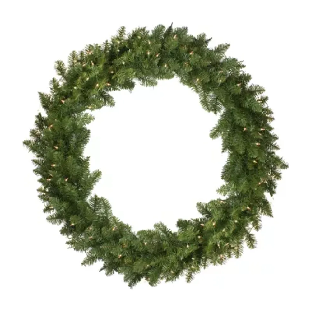 Pre-Lit Eastern Pine Artificial Christmas Wreath - 48-Inch Clear Lights