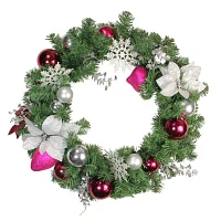 Northlight Poinsettia And Eucalyptus Artificial Wreath