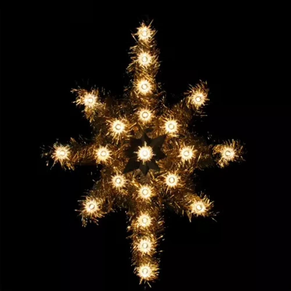 21'' Gold Star of Bethlehem Christmas Tree Topper - Clear Lights