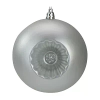 6ct Silver Shatterproof Matte Retro Reflector Christmas Ball Ornaments 4'' (100mm)