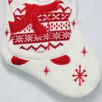 15.75'' Red and White Welcome Snowman Embroidered Christmas Stocking