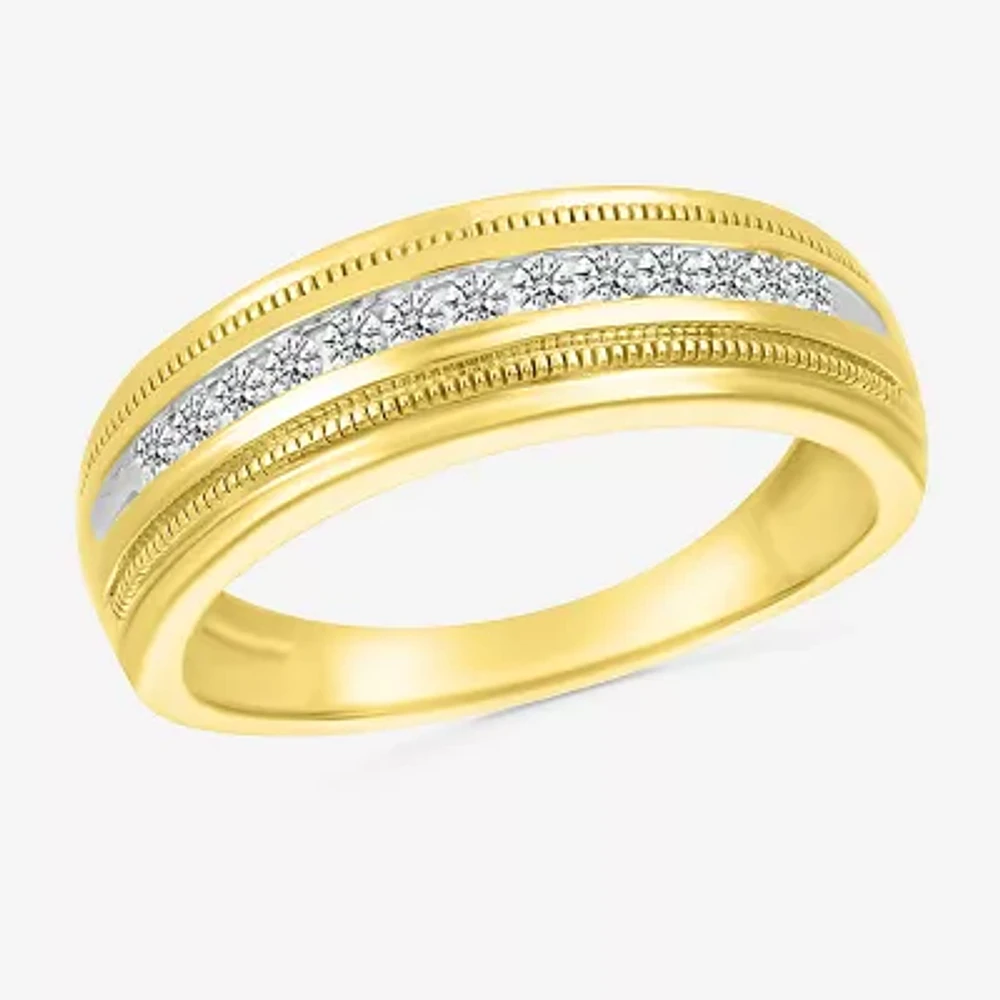 Mens 2.5MM 1/ CT. T.W. Natural White Diamond 14K Gold Wedding Band