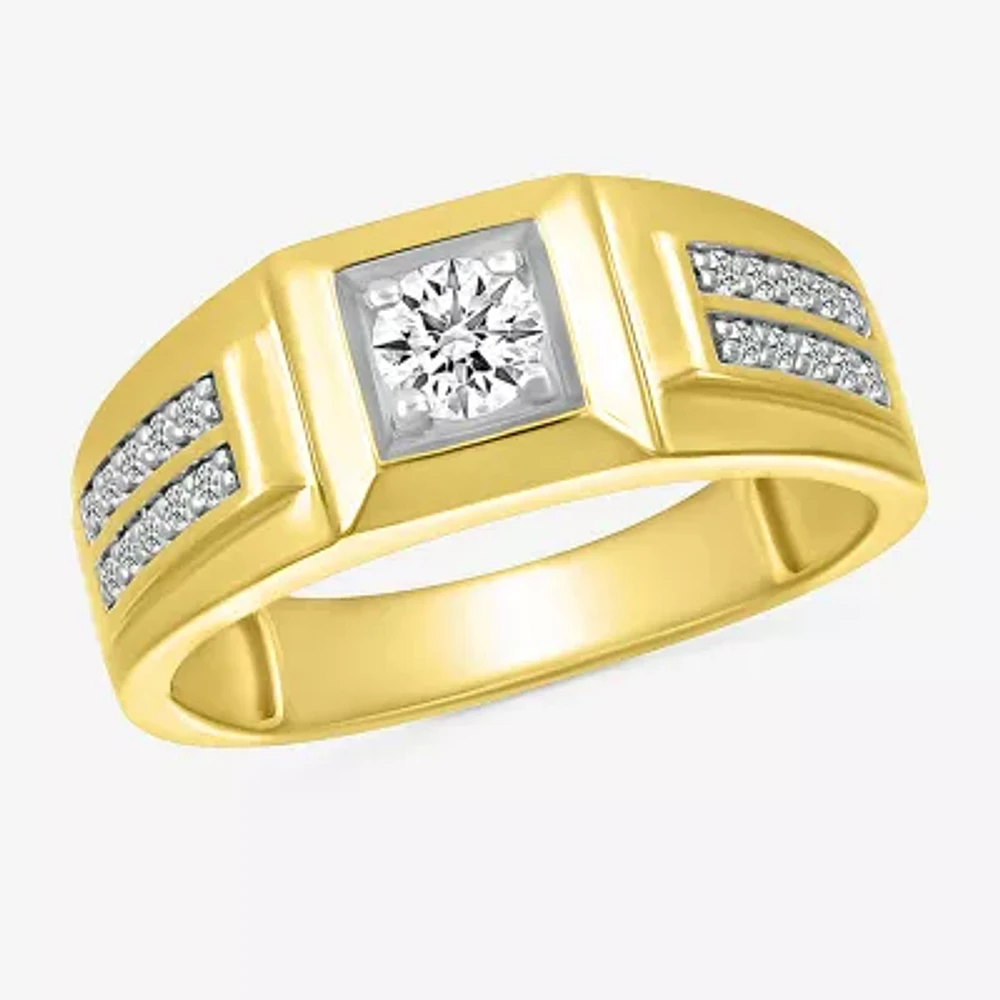 Mens 3.5MM / CT. T.W. Natural White Diamond 14K Gold Wedding Band