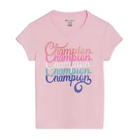 Champion Big Kid Girls Crew Neck Short Sleeve Classic Fit Graphic T-Shirt
