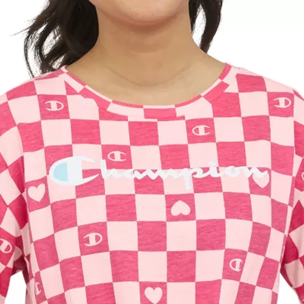 Champion Big Kid Girls Crew Neck Short Sleeve Loose Fit Graphic T-Shirt