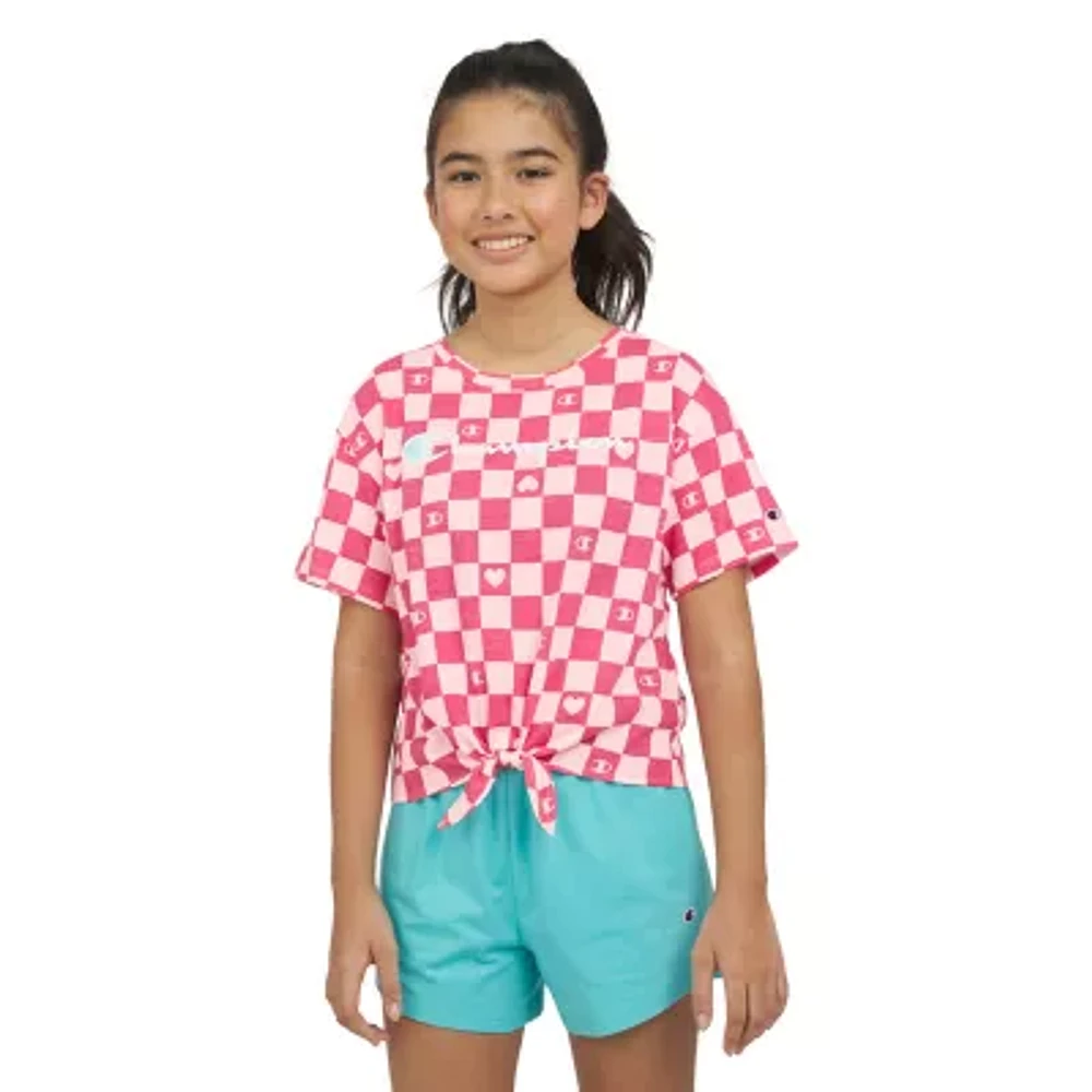 Champion Big Kid Girls Crew Neck Short Sleeve Loose Fit Graphic T-Shirt