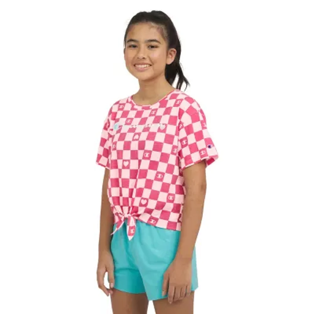 Champion Big Kid Girls Crew Neck Short Sleeve Loose Fit Graphic T-Shirt