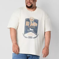 Arizona Mens Crew Neck Short Sleeve Classic Fit Big and Tall Graphic T-Shirt