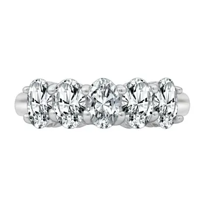 Womens 2 1/2 CT. T.W. Cubic Zirconia Sterling Silver Oval Promise Ring