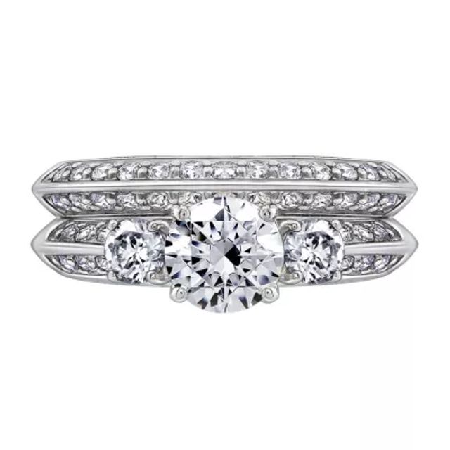 Womens 3 CT. T.W. Cubic Zirconia Sterling Silver Round Bridal Set
