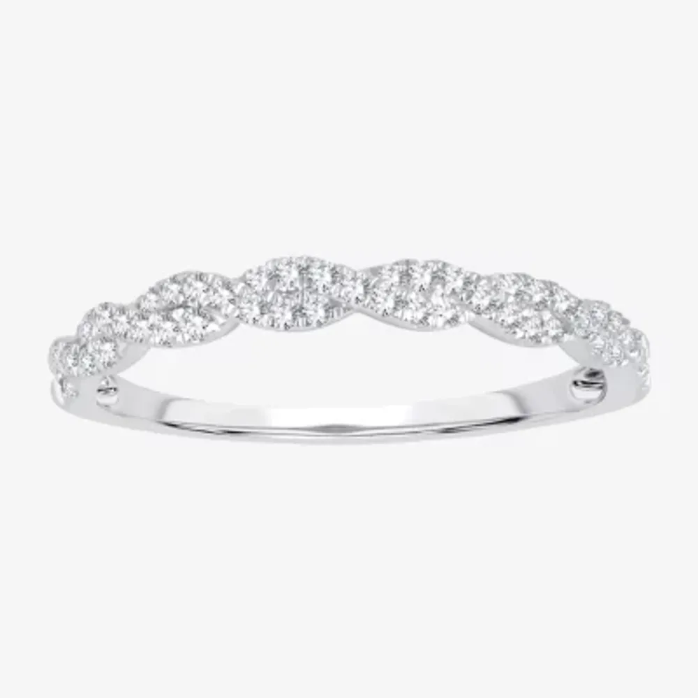 Signature By Modern Bride Womens 1/5 CT. Natural White Diamond 10K Gold Anniversary Wedding Band