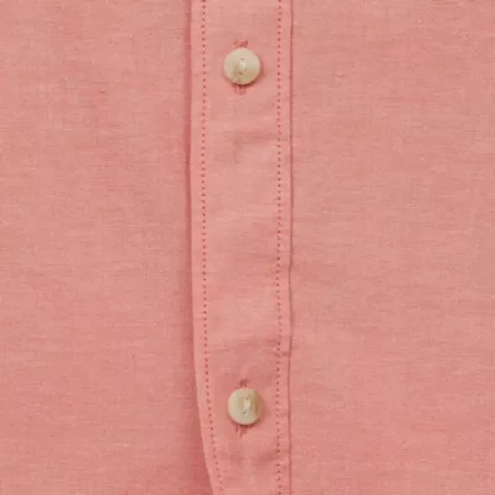 mutual weave Mens Easy-on + Easy-off Short Sleeve Classic Fit Big and Tall Button-Down Shirt