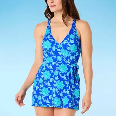 Liz Claiborne Womens Floral Swim Dress