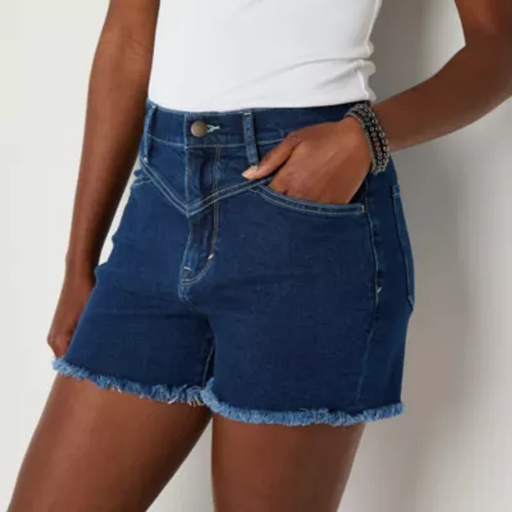 a.n.a Womens Highest Rise Front Yoke Denim Short