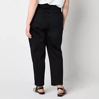 Liz Claiborne Emma Womens Ankle Mid Rise Slim Fit Plus Pant