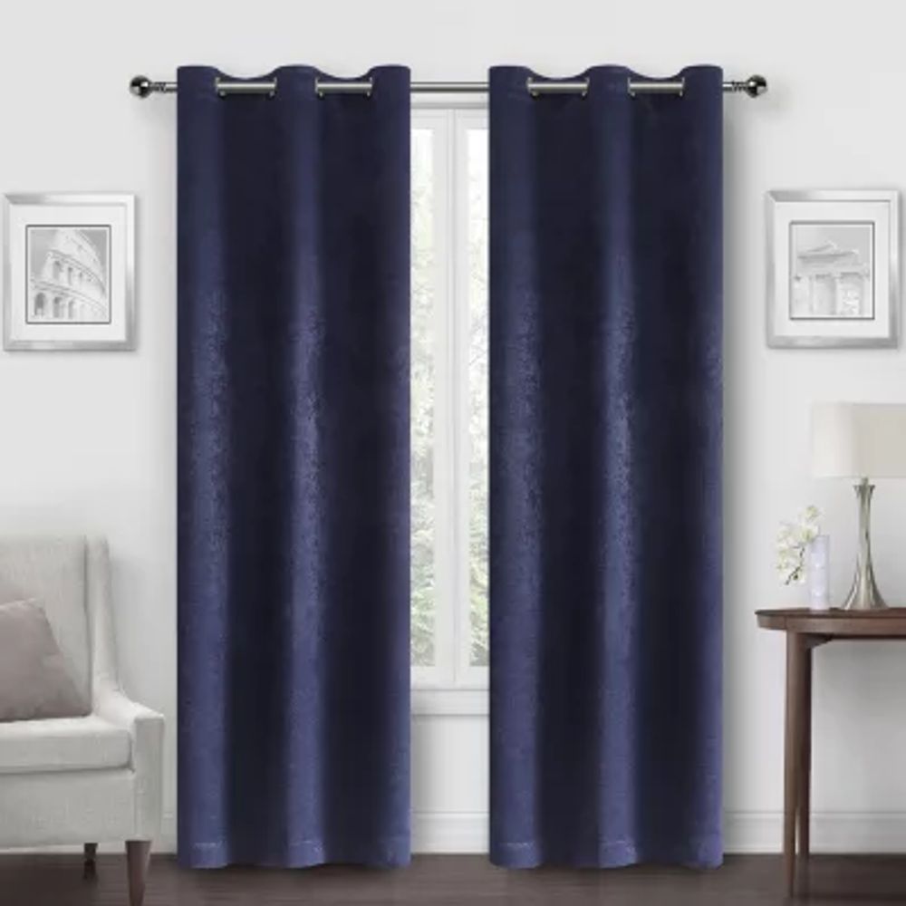 Regal Home Peninsula Faux Suede Grommet Top Energy Saving Blackout Set of 2 Curtain Panel
