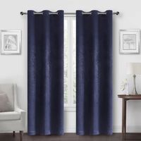 Regal Home Peninsula Faux Suede Grommet Top Energy Saving Blackout Set of 2 Curtain Panel