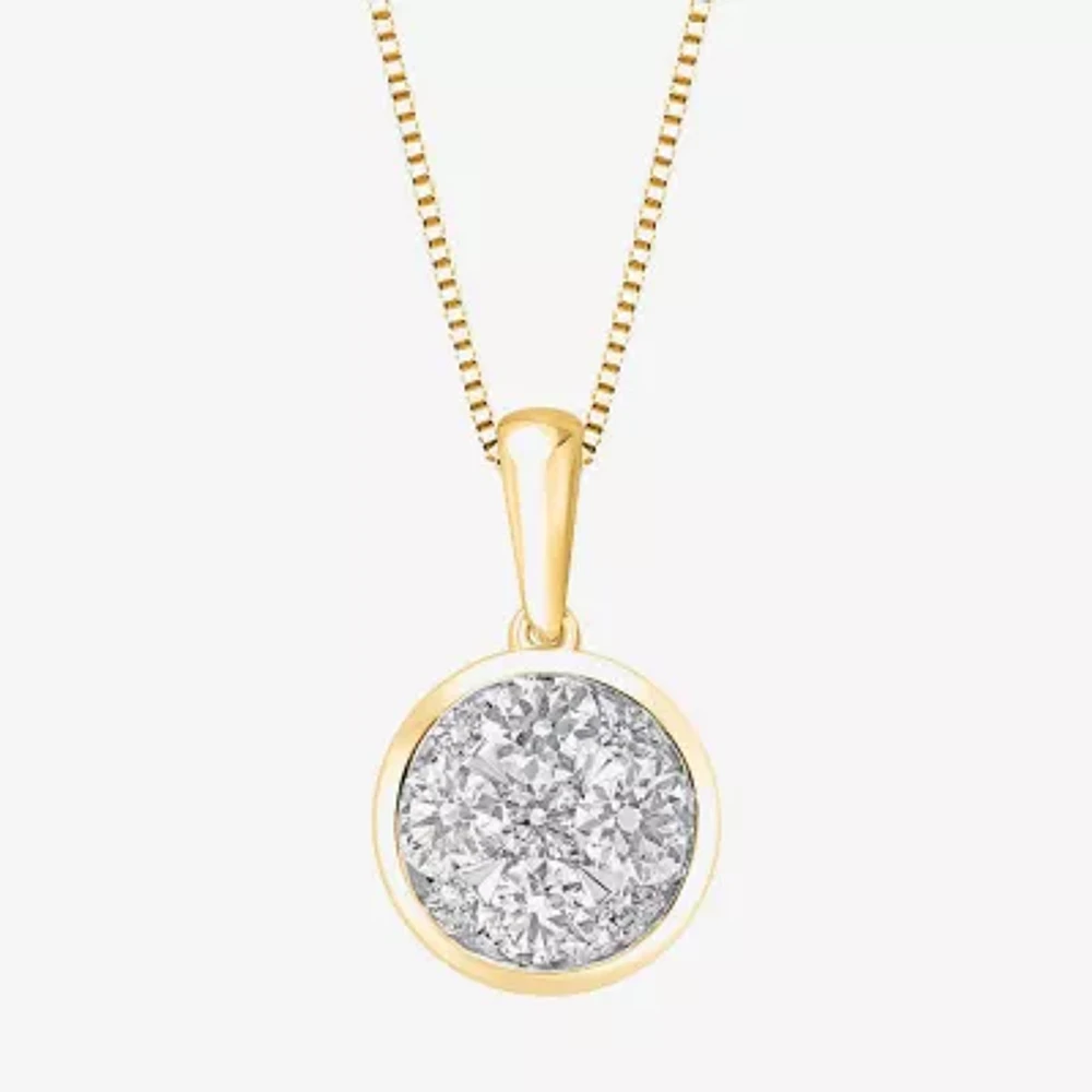 Diamond Blossom (G / Si2) Womens 3/4 CT. T.W. Lab Grown White 10K Gold Round 18 Inch Pendant Necklace
