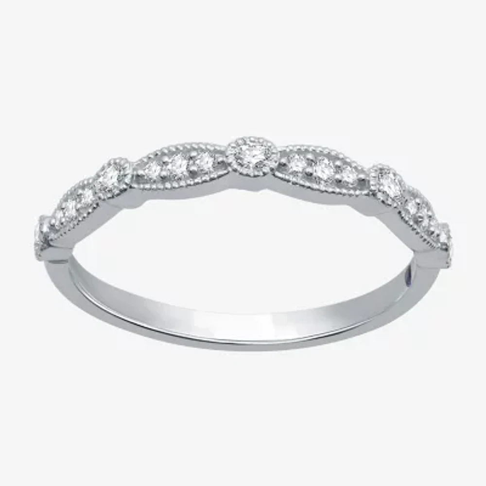 I Said Yes (H-I / I1) Womens 1/5 CT. Lab Grown White Diamond Sterling Silver Wedding Band