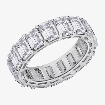 Diamonart Womens Cubic Zirconia Sterling Silver Eternity Band