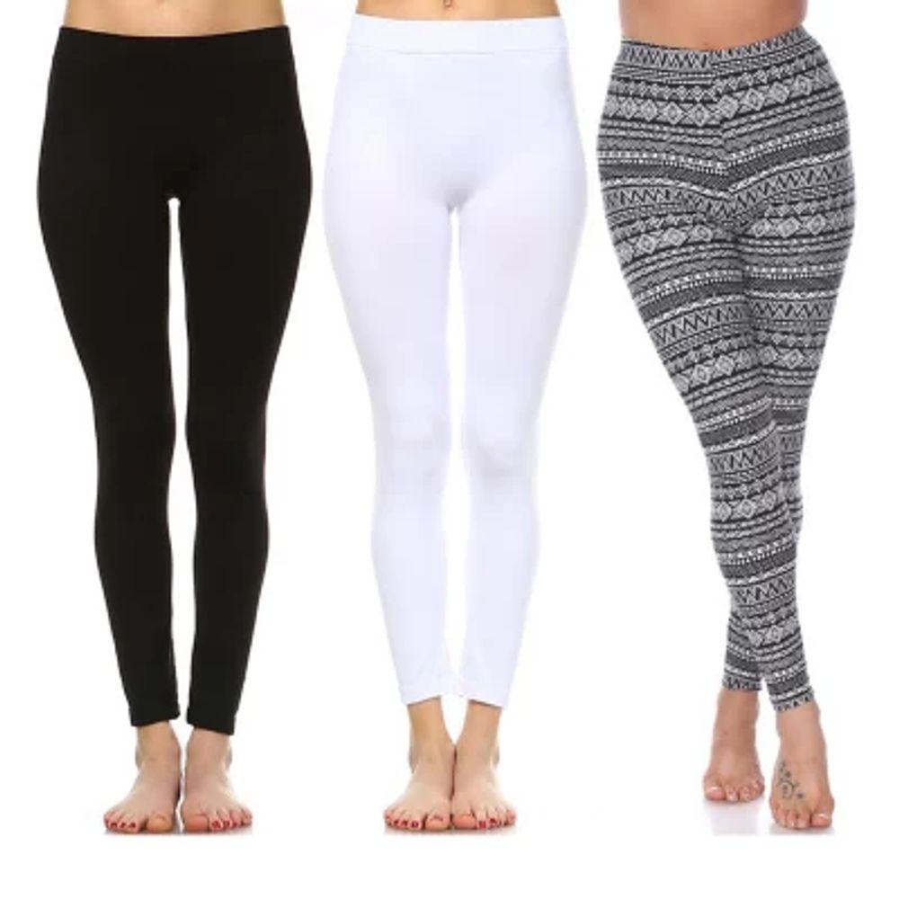 White Mark Womens Mid Rise 3-pc. Full Length Leggings