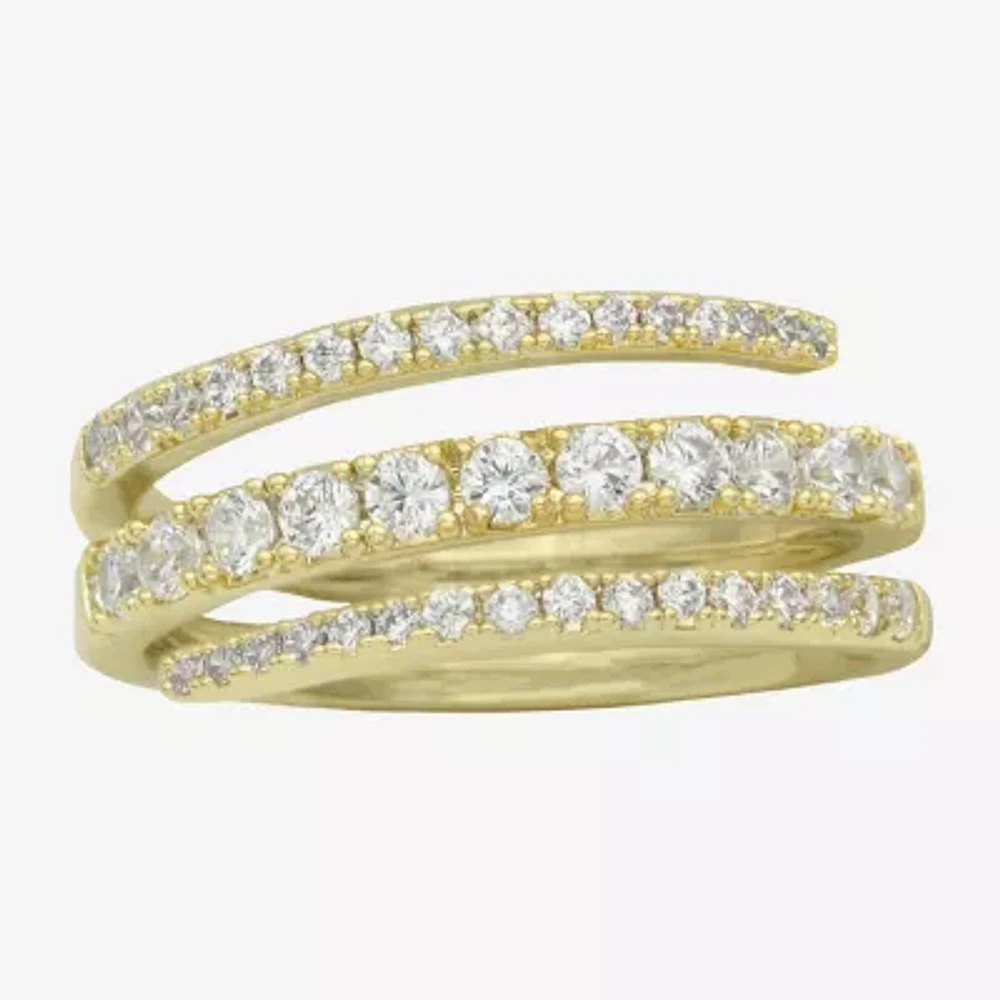 Sparkle Allure Womens 5MM Cubic Zirconia 14K Gold Over Brass Band