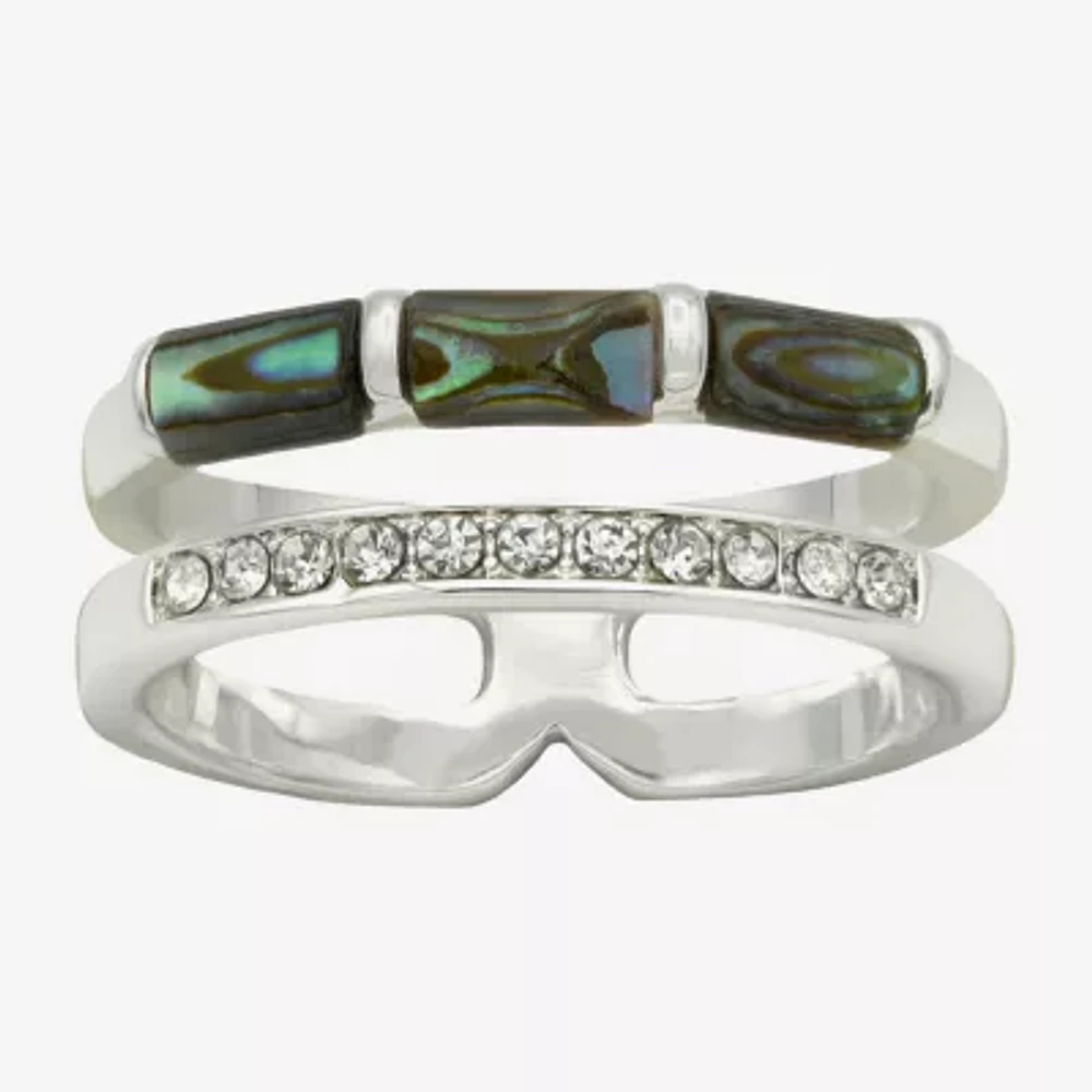Sparkle Allure Womens 8MM Crystal Pure Silver Over Brass Band