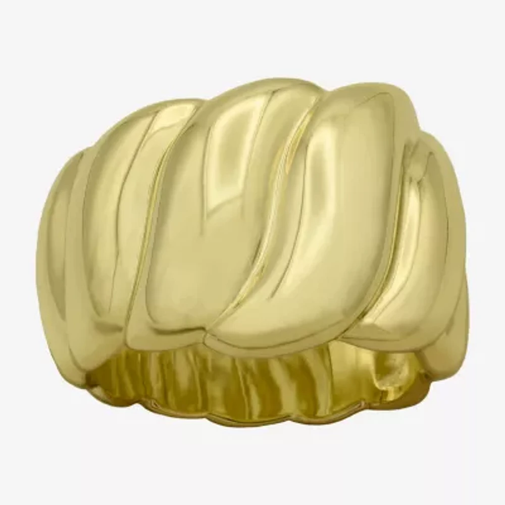 Sparkle Allure Womens 5MM 14K Gold Over Brass Band