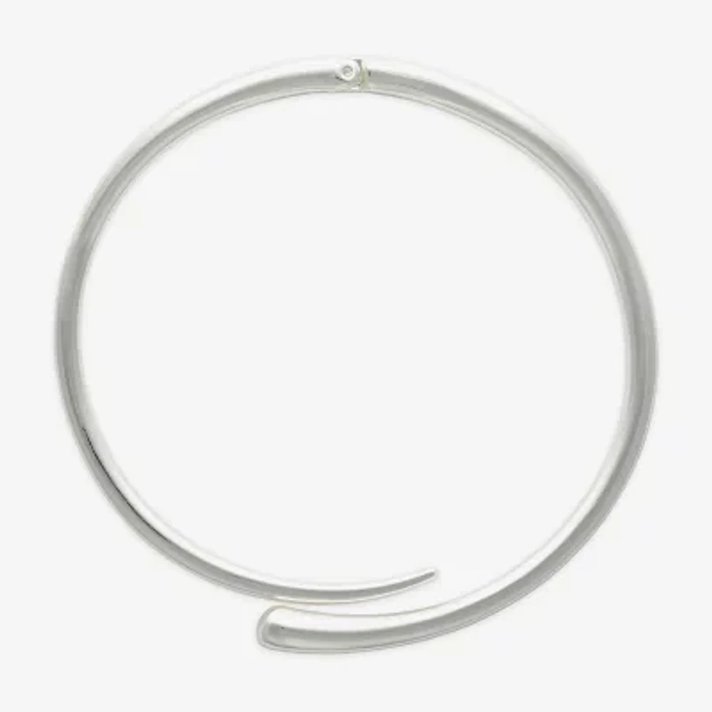 Bold Elements Silver Tone Womens 10 Inch Collar Necklace