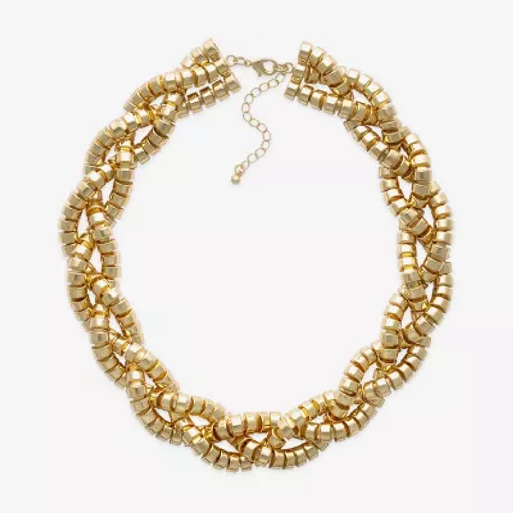 Bold Elements Gold Tone Womens 18 Inch Collar Necklace