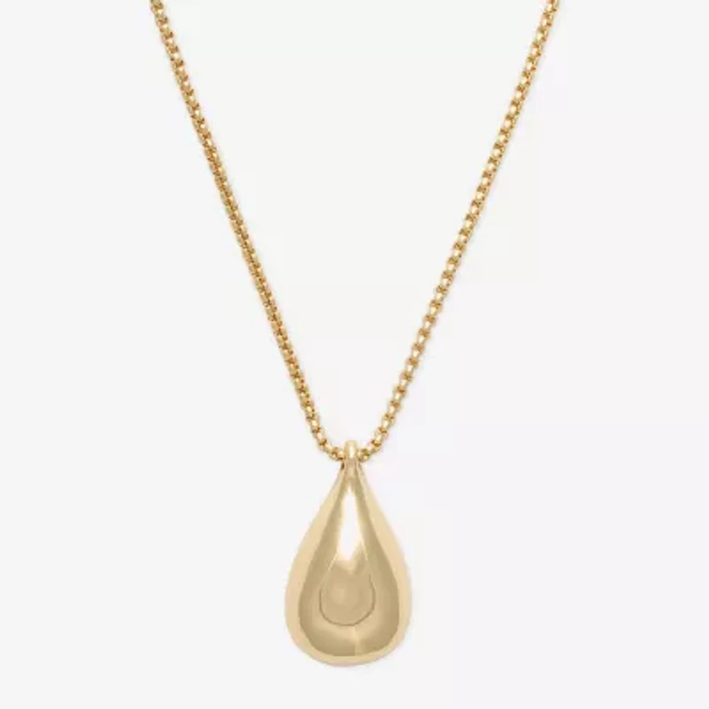 Bold Elements Gold Tone Womens 30 Inch Pendant Necklace