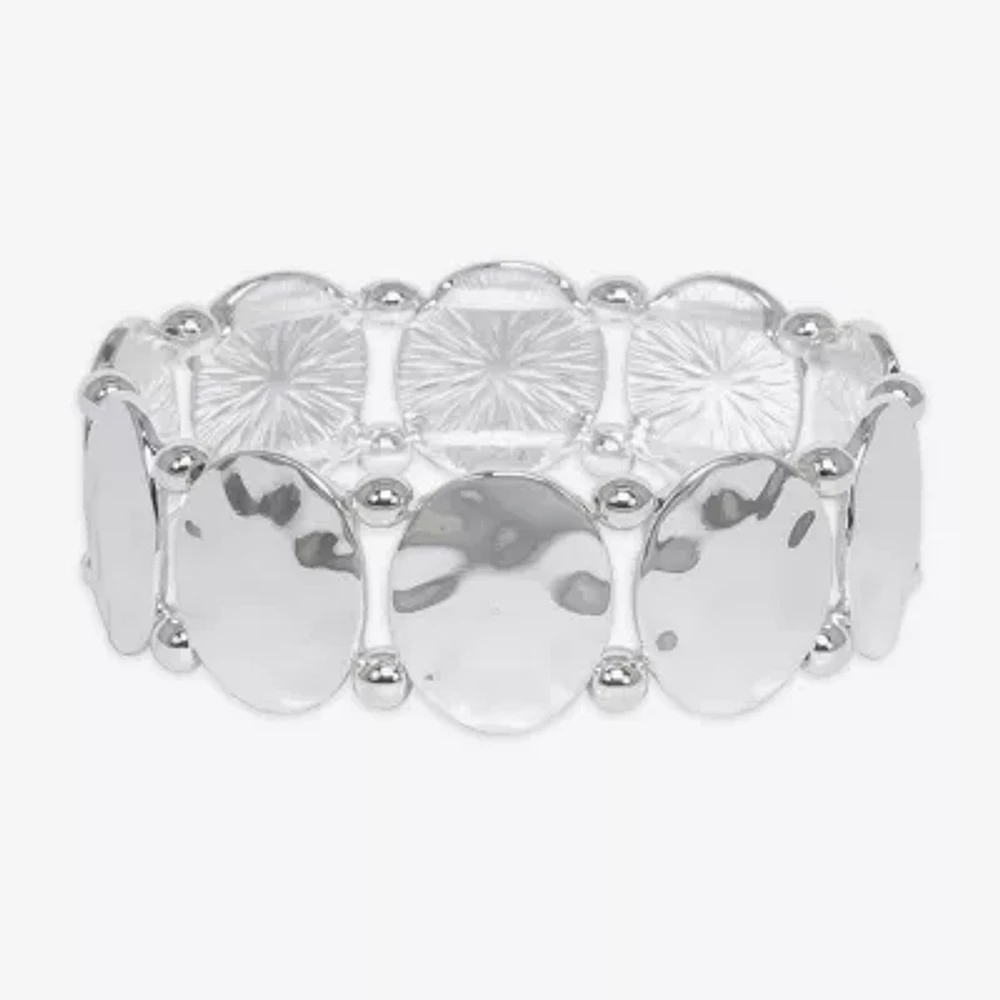 Bold Elements Silver Tone Womens Stretch Bracelet