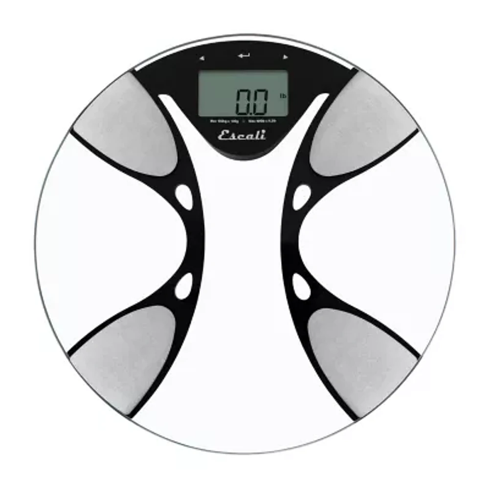 Escali Round Body Fat And Body Water Digital Display Bathroom Scale
