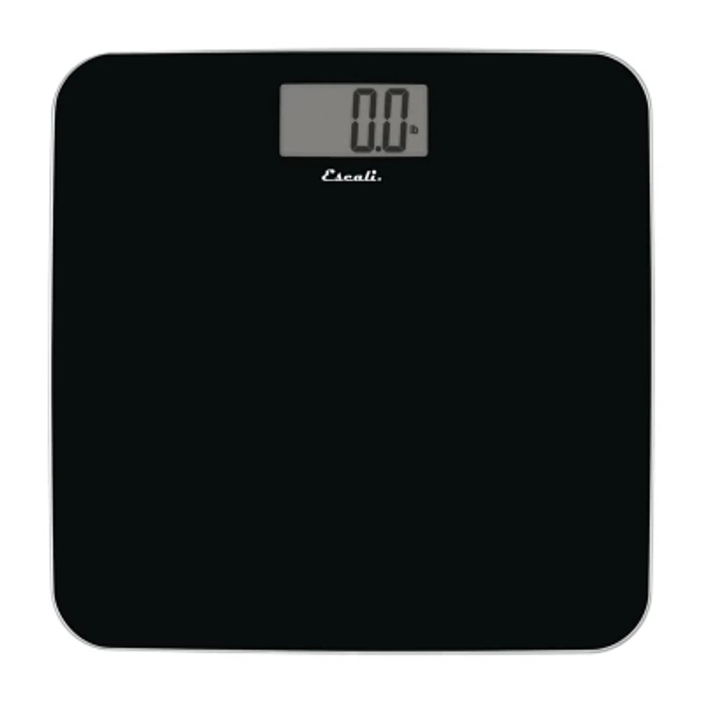 Escali Black Square Glass Digital Display Bathroom Scale