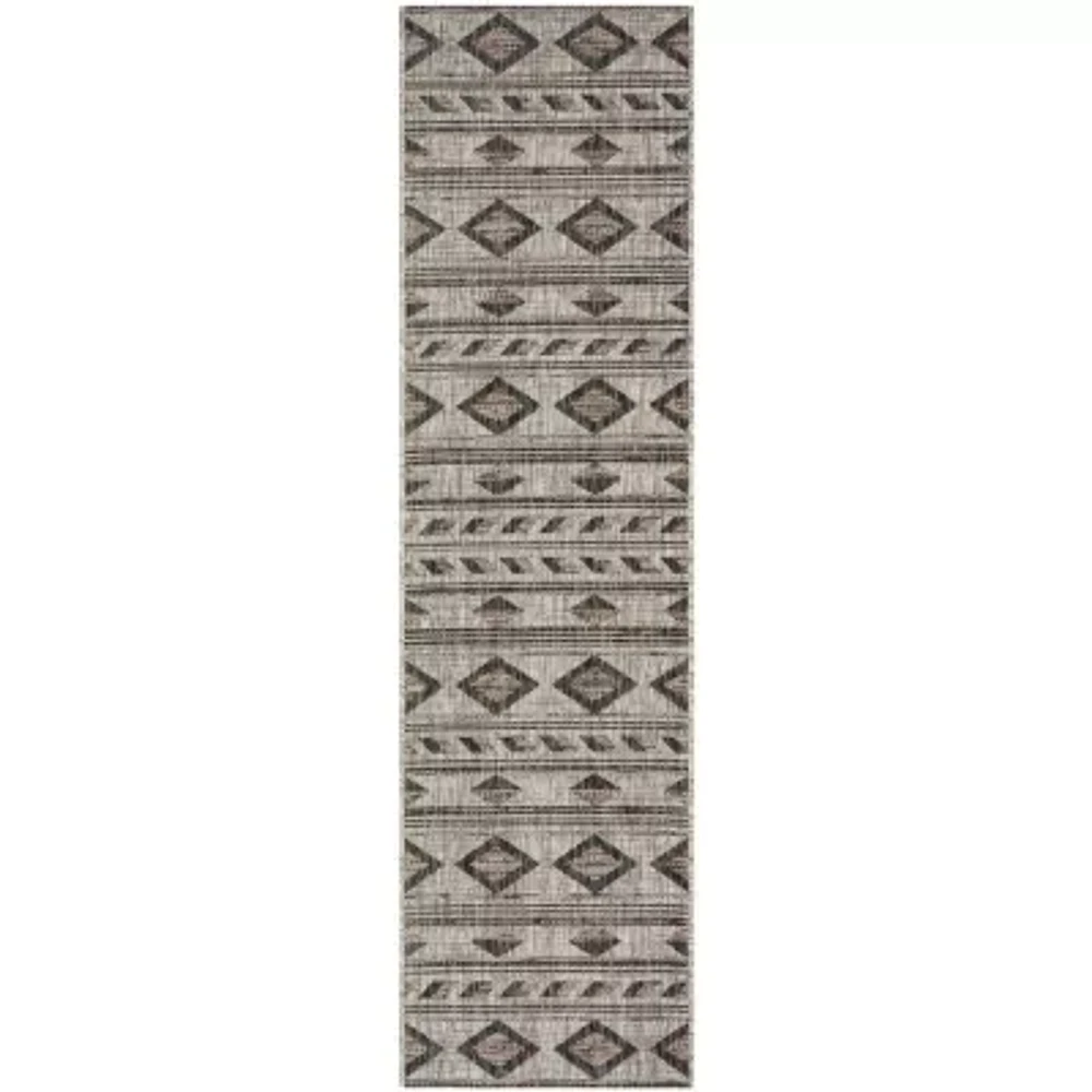 Safavieh Courtyard Collection Luana Geometric Indoor/Outdoor Runner Rug