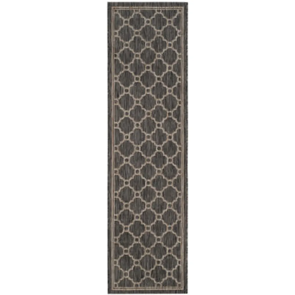 Safavieh Courtyard Collection Ian Geometric Indoor/Outdoor Runner Rug