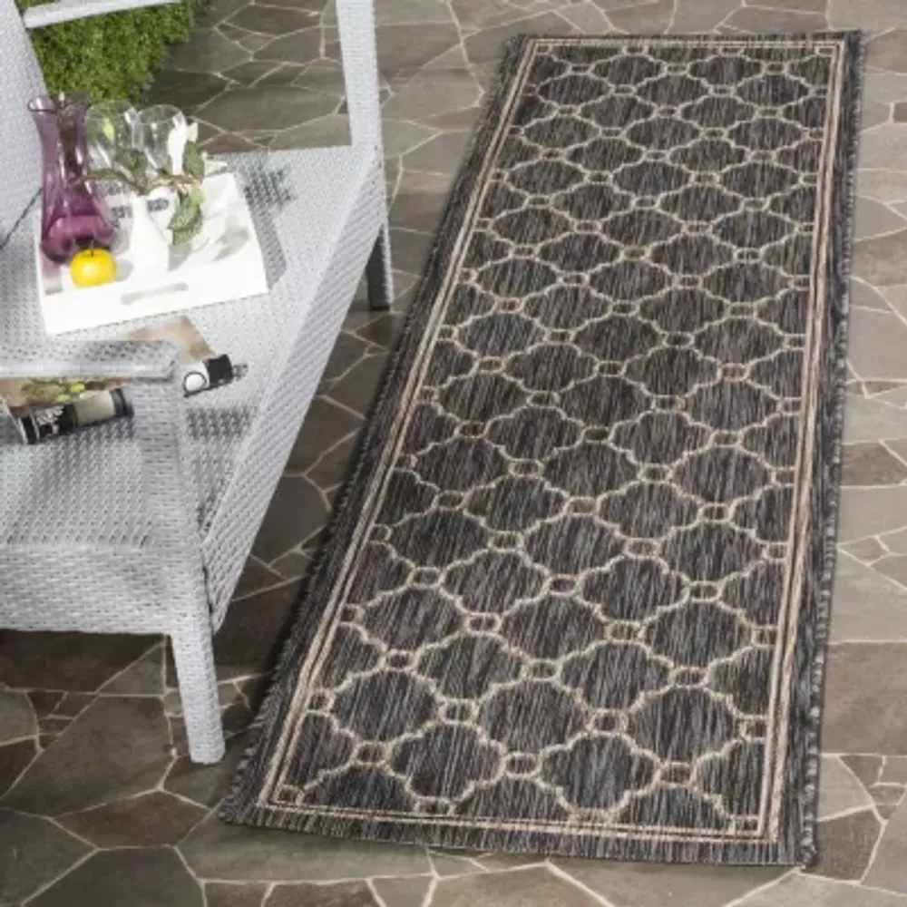 Safavieh Courtyard Collection Ian Geometric Indoor/Outdoor Runner Rug