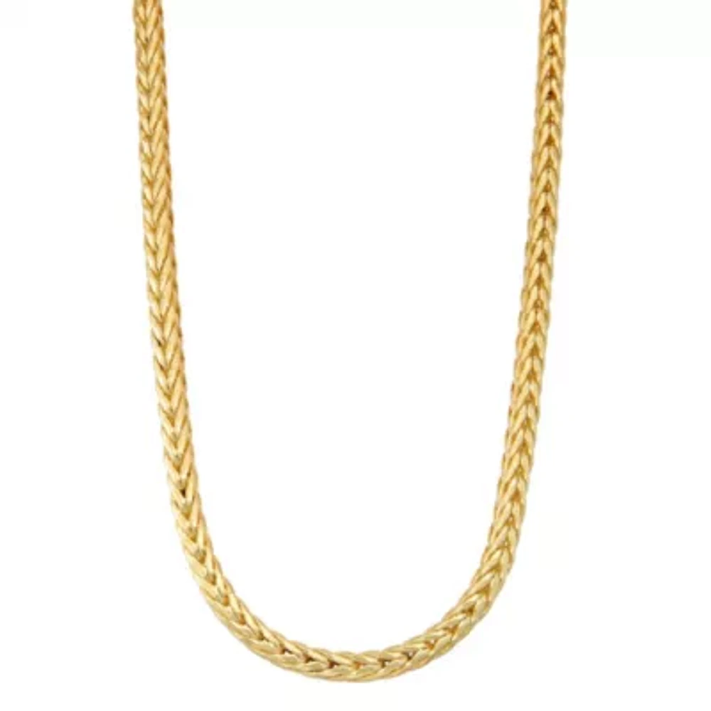 Mens 14K Gold Over Silver 20 Inch Wheat Chain Necklace