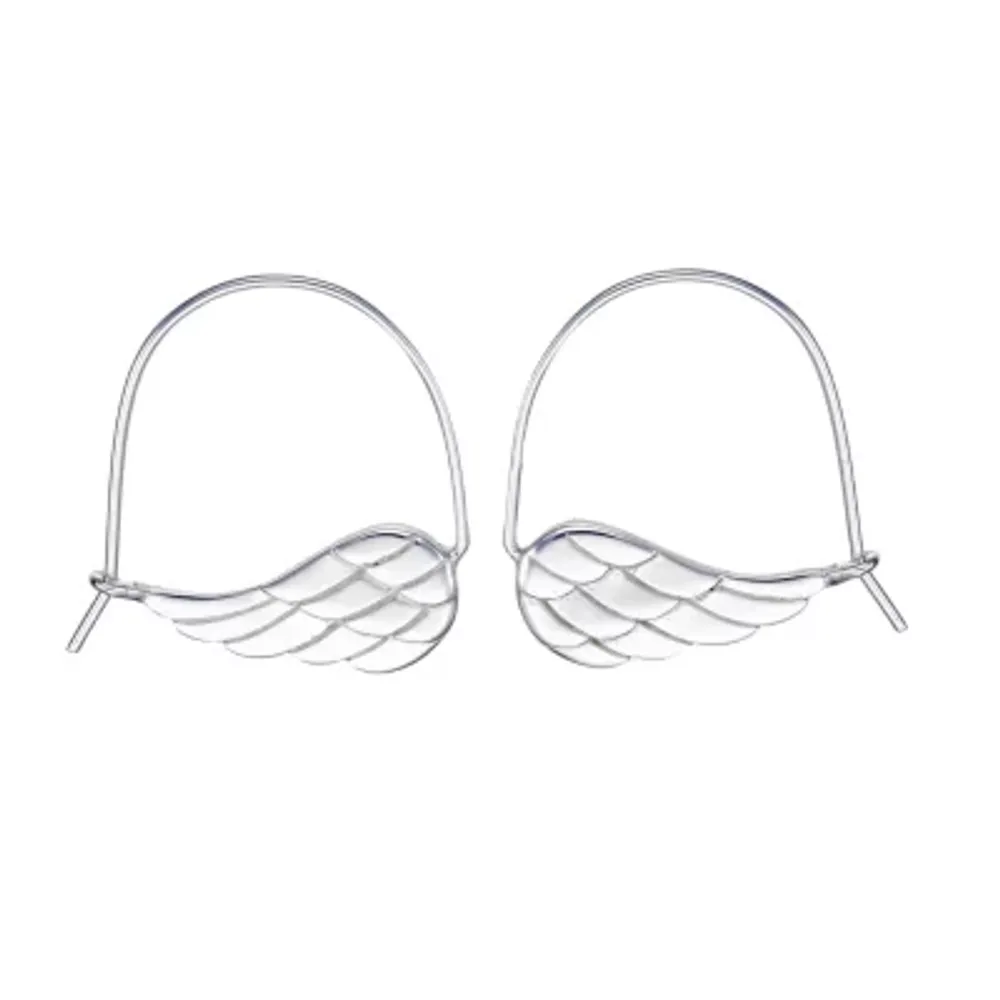 Footnotes Into The Wild Womens Sterling Silver 17.5mm Hoop Earrings