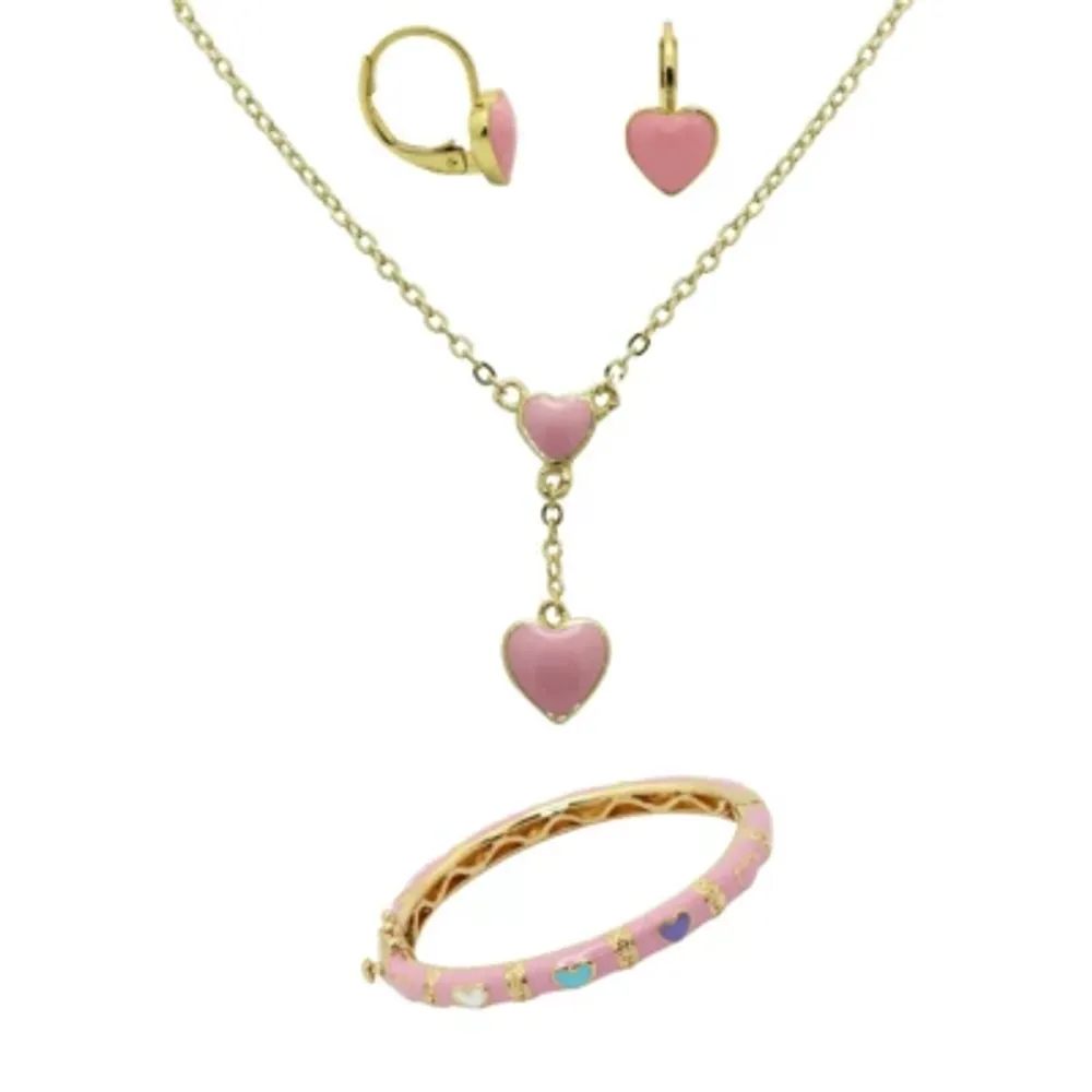 Girls 10K Gold Over Brass Heart 3-pc. Jewelry Set