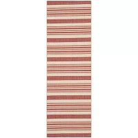 Safavieh Courtyard Collection Ercan Stripe Indoor/Outdoor Runner Rug