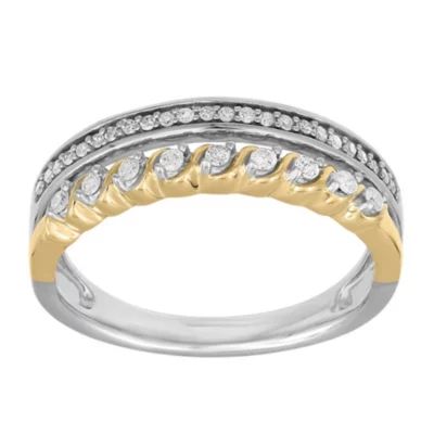 Womens 1/5 CT. Natural White Diamond 10K Gold Band
